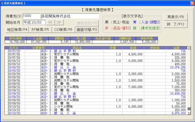 得意先履歴検索